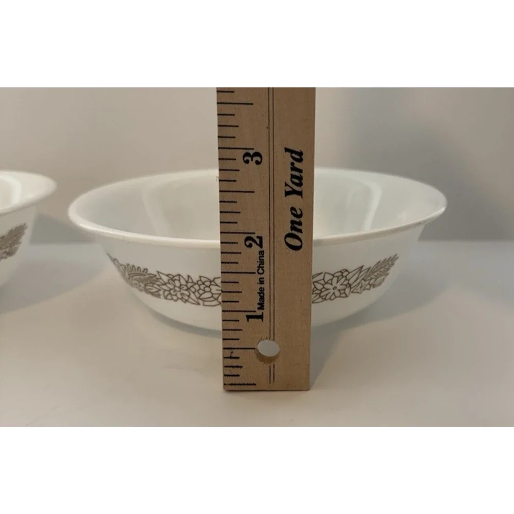 Set of 4 Corelle WOODLAND BROWN Pattern 6” Bowls Cereal Soup Vintage Retired